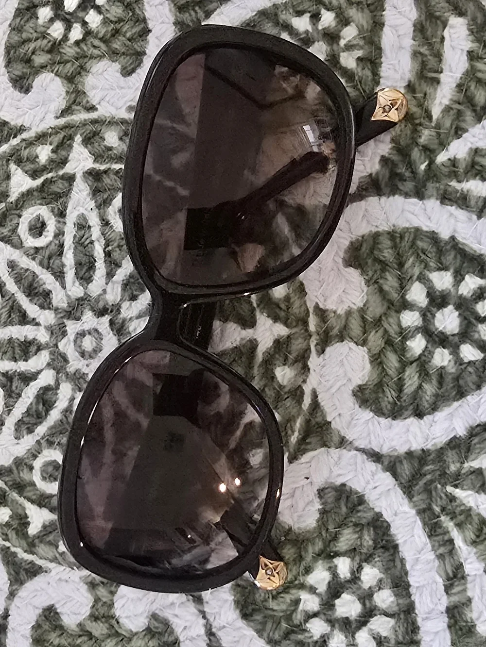 Louis Vuitton Vintage Wide Sunglasses With Glitter Detail